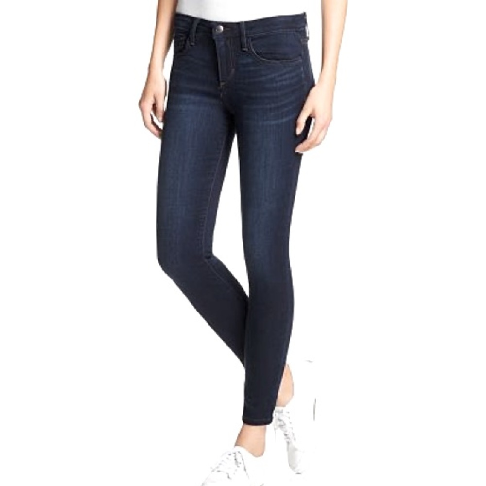 Joe’s Jeans Flawless The Icon mid-rise skinny ankle Denim Dark Rinse Wash, Sz 25